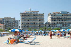 The Residence stretching along the beach